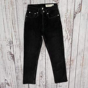 rag & bone Wren Slim Highland Black Jeans Women 23 High Rise Ankle Stretch